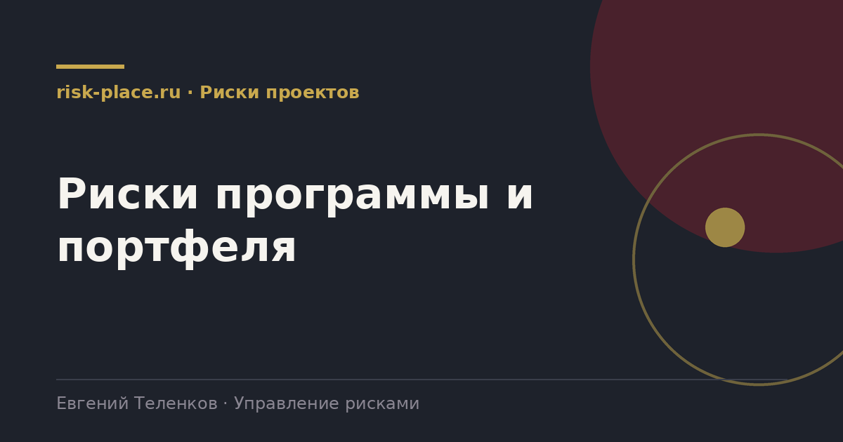 Риски программы и портфеля, разбор risk-place.ru
